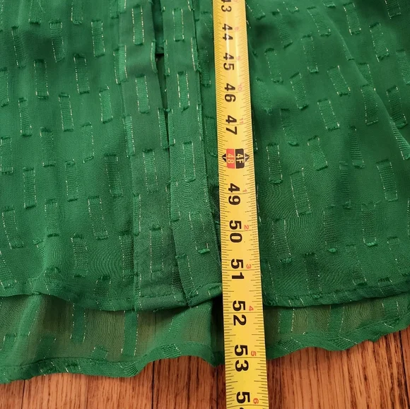 Anthropologie Womens Flared Dress Size M Green Tied Button Down Sleeved NEW - Picture 8 of 10